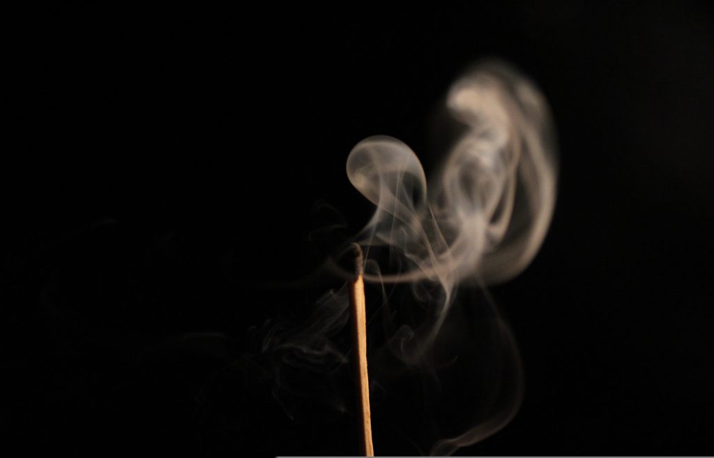 A smoking matchstick. 